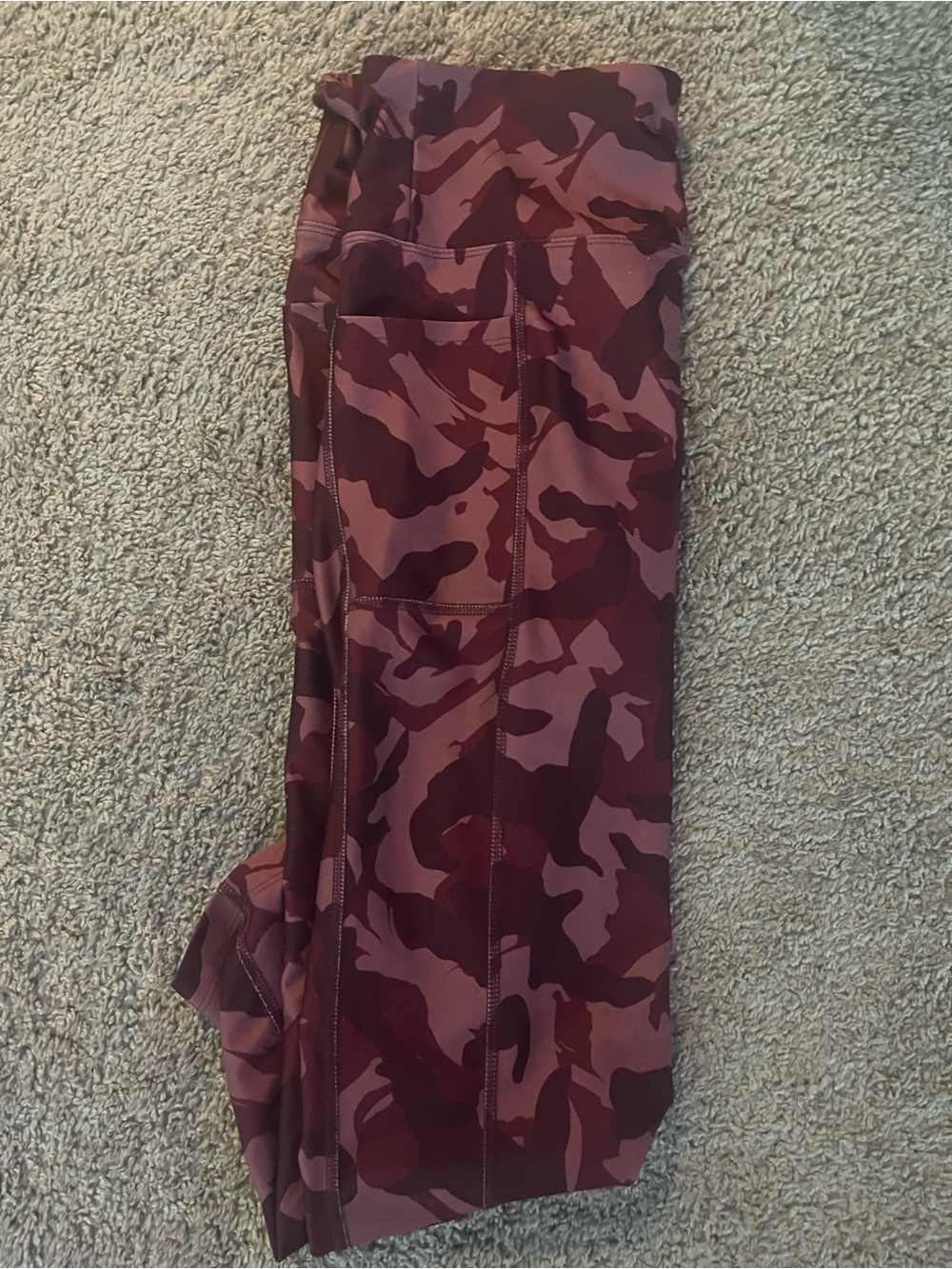 Bally Maroon and Dusty Rose Camo Capris